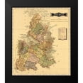 thumbnail image 1 of Vintage Maps 15x17 Black Modern Framed Museum Art Print Titled - Puebla 1844, 1 of 4