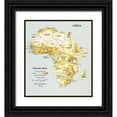 thumbnail image 1 of Vintage Maps 15x17 Black Ornate Wood Framed with Double Matting Museum Art Print Titled - Africa Population Density, 1 of 4