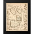 thumbnail image 1 of Vintage Maps 15x18 Black Modern Framed Museum Art Print Titled - New Testament Jerusalem, 1 of 4