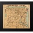 thumbnail image 1 of Vintage Maps 16x15 Black Modern Framed Museum Art Print Titled - Seat of War Virginia and Maryland 1863, 1 of 4