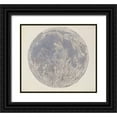 thumbnail image 1 of Vintage Maps 16x15 Black Ornate Wood Framed with Double Matting Museum Art Print Titled - Moon surface with Craters, 1 of 4