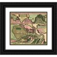 thumbnail image 1 of Vintage Maps 16x15 Black Ornate Wood Framed with Double Matting Museum Art Print Titled - St Petersburg Russia 1703, 1 of 4