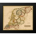thumbnail image 1 of Vintage Maps 17x15 Black Modern Framed Museum Art Print Titled - Holland Netherlands 1817, 1 of 4