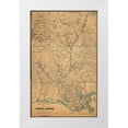 thumbnail image 1 of Vintage Maps 17x24 White Modern Wood Framed Museum Art Print Titled - Louisiana and Arkansas, 1 of 4