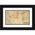 thumbnail image 1 of Vintage Maps 18x12 Black Ornate Wood Framed with Double Matting Museum Art Print Titled - Atchison Topeka and Santa Fé Railroad, 1 of 4