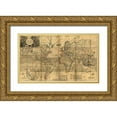 thumbnail image 1 of Vintage Maps 18x12 Gold Ornate Wood Framed with Double Matting Museum Art Print Titled - World Map, 1 of 4