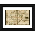 thumbnail image 1 of Vintage Maps 18x13 Black Ornate Wood Framed with Double Matting Museum Art Print Titled - Railroads and canals finished unfinished and in contemplation in the United States 1834, 1 of 4