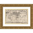 thumbnail image 1 of Vintage Maps 18x13 Gold Ornate Wood Framed with Double Matting Museum Art Print Titled - London England 1682, 1 of 4
