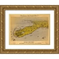 thumbnail image 1 of Vintage Maps 18x14 Gold Ornate Wood Framed with Double Matting Museum Art Print Titled - Birds eye view of Florida and part of Georgia and Alabama 1861, 1 of 4