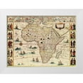 thumbnail image 1 of Vintage Maps 18x14 White Modern Wood Framed Museum Art Print Titled - Africa 1666 with its peoples, 1 of 4