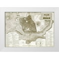 thumbnail image 1 of Vintage Maps 18x14 White Modern Wood Framed Museum Art Print Titled - Antique Map of Jerusalem, 1 of 4