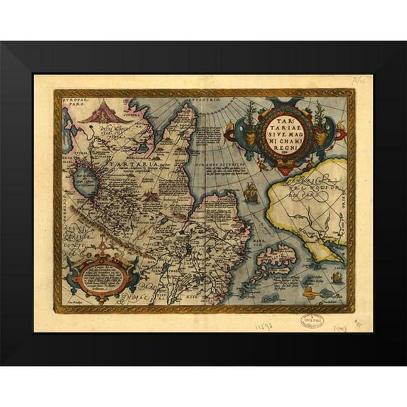 Vintage Maps 18x15 Black Modern Framed Museum Art Print Titled - Asia Theatrum Orbis Terrarum