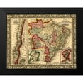 thumbnail image 1 of Vintage Maps 18x15 Black Modern Framed Museum Art Print Titled - Brazil-Bolivia-Paraguay-Uruguay-Chili 1870, 1 of 4