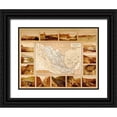 thumbnail image 1 of Vintage Maps 18x15 Black Ornate Wood Framed with Double Matting Museum Art Print Titled - Roads Harbors waterways bridges highways and coastlines of Mexico, 1 of 4