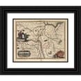 thumbnail image 1 of Vintage Maps 18x15 Black Ornate Wood Framed with Double Matting Museum Art Print Titled - Area around Mechelen Belgium, 1 of 4