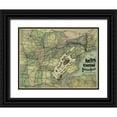 thumbnail image 1 of Vintage Maps 18x15 Black Ornate Wood Framed with Double Matting Museum Art Print Titled - New York Central and Hudson River Railroad 1876, 1 of 4