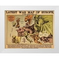 thumbnail image 1 of Vintage Maps 18x15 White Modern Wood Framed Museum Art Print Titled - Anthropomorphic Map of Europe 1870 Political, 1 of 4