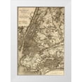 thumbnail image 1 of Vintage Maps 18x24 White Modern Wood Framed Museum Art Print Titled - New York City Brooklyn and vicinity showing surface and elevated railroads 1885, 1 of 4