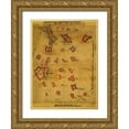 thumbnail image 1 of Vintage Maps 19x24 Gold Ornate Wood Framed with Double Matting Museum Art Print Titled - Contours of Union forts on south side of Potomac 1862, 1 of 4