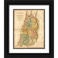 thumbnail image 1 of Vintage Maps 20x24 Black Ornate Wood Framed with Double Matting Museum Art Print Titled - Holy Land of Palestine, 1 of 4