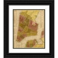 thumbnail image 1 of Vintage Maps 20x24 Black Ornate Wood Framed with Double Matting Museum Art Print Titled - Manhattan Island 1844, 1 of 4