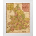 thumbnail image 1 of Vintage Maps 20x24 White Modern Wood Framed Museum Art Print Titled - England 1844, 1 of 4