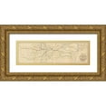 thumbnail image 1 of Vintage Maps 24x10 Gold Ornate Wood Framed with Double Matting Museum Art Print Titled - Chicago and Rock Island Peoria and Bureau Valley and Mississippi and Missouri railroads 1852, 1 of 4