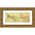 thumbnail image 1 of Vintage Maps 24x11 Gold Ornate Wood Framed with Double Matting Museum Art Print Titled - Northern Pacific Transcontinental 1900, 1 of 4