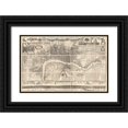 thumbnail image 1 of Vintage Maps 24x17 Black Ornate Wood Framed with Double Matting Museum Art Print Titled - London England 1682, 1 of 4