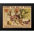 thumbnail image 1 of Vintage Maps 24x19 Black Modern Framed Museum Art Print Titled - Anthropomorphic Map of Europe 1870 Political, 1 of 4