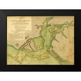 thumbnail image 1 of Vintage Maps 24x19 Black Modern Framed Museum Art Print Titled - Charlestown Harbor after capture by the British, 1 of 4