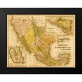 thumbnail image 1 of Vintage Maps 24x19 Black Modern Framed Museum Art Print Titled - Mexico and Guatamala 1844, 1 of 4