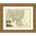 thumbnail image 1 of Vintage Maps 24x19 Gold Ornate Wood Framed with Double Matting Museum Art Print Titled - Asia 1787, 1 of 4