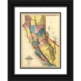 thumbnail image 1 of Vintage Maps 24x32 Black Ornate Wood Framed with Double Matting Museum Art Print Titled - California Gold Fields 1851, 1 of 4