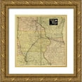 thumbnail image 1 of Vintage Maps 26x26 Gold Ornate Wood Framed with Double Matting Museum Art Print Titled - Chicago Great Western Railway Maple Leaf Route 1897, 1 of 4