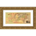 thumbnail image 1 of Vintage Maps 32x16 Gold Ornate Wood Framed with Double Matting Museum Art Print Titled - Great Central Route and Connections 1855, 1 of 4