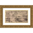 thumbnail image 1 of Vintage Maps 32x19 Gold Ornate Wood Framed with Double Matting Museum Art Print Titled - Sir Francis Drake World Map 1581, 1 of 4