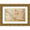 thumbnail image 1 of Vintage Maps 32x21 Gold Ornate Wood Framed with Double Matting Museum Art Print Titled - Portuguese map of the South Pacific 1630, 1 of 4