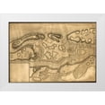 thumbnail image 1 of Vintage Maps 32x23 White Modern Wood Framed Museum Art Print Titled - Defenses of New York Island from Fort Washington to Fort Independence, 1 of 4