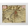 thumbnail image 1 of Vintage Maps 32x25 White Modern Wood Framed Museum Art Print Titled - Turin or Torino and Its Envisons 1700, 1 of 4