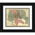 thumbnail image 1 of Vintage Maps 32x26 Black Ornate Wood Framed with Double Matting Museum Art Print Titled - Baltimore Maryland 1836, 1 of 4