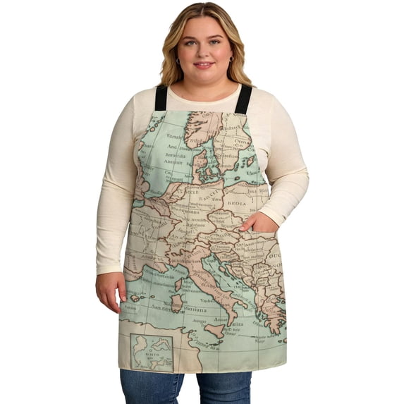 Vintage Maps Cooking Aprons for Men with 2 Pockets, 39"x59" Oceans ...