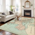 thumbnail image 1 of Vintage Maps Large Area Rugs 5x8 ft Oceans Lands Europe Country Retro Style Washable Rug Non Slip Indoor Carpet Absorbent Floor Mat for Living Room Bedroom Dining Room, 1 of 9