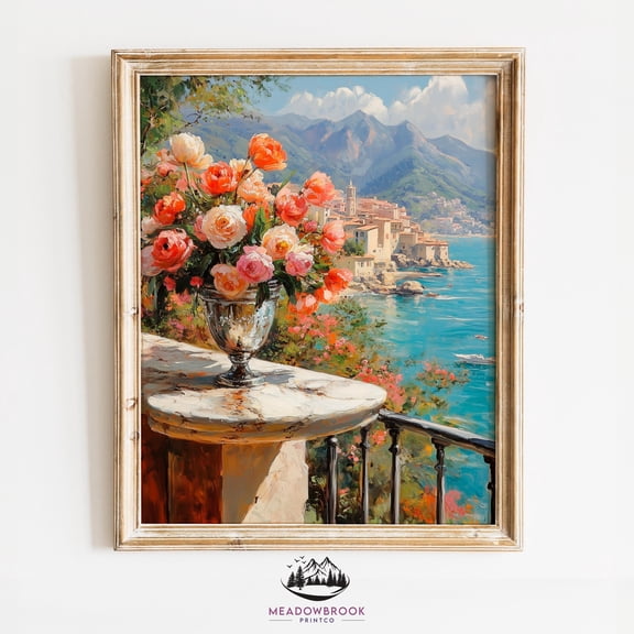 Vintage Marble Table Art - Rustic Vintage Style , Elegant Dining Decor, Antique Aesthetic Wall Print 1184 UNFRAMED Poster, Wall Art for Decor, Present, 8x12