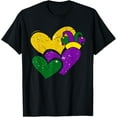 thumbnail image 1 of Vintage Mardi Gras Cute Hearts Girls Women T-Shirt, 1 of 3
