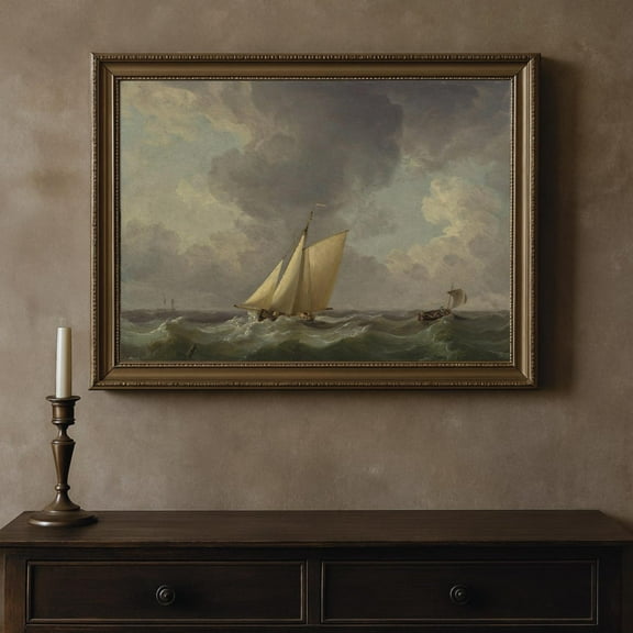 Vintage Maritime Sailing Ship at Sea Poster Decor For Living Room Bedroom, Size 12x18 UNFFRAMED F03.1.7l984