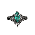 thumbnail image 1 of Vintage Marquise Cut Emerald & Diamond Bridal Ring Set in 14k Black Gold Vermeil - May Birthstone, 1 of 2
