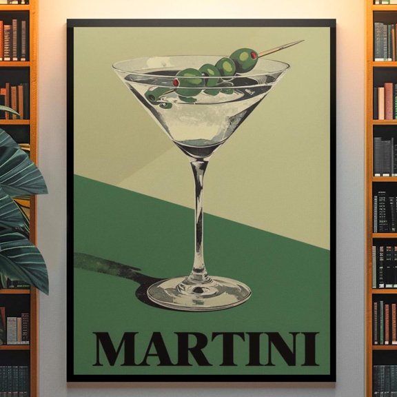 Vintage Martini Poster Wooden Art For Home Bar Decor Home Decor Office Wall Art