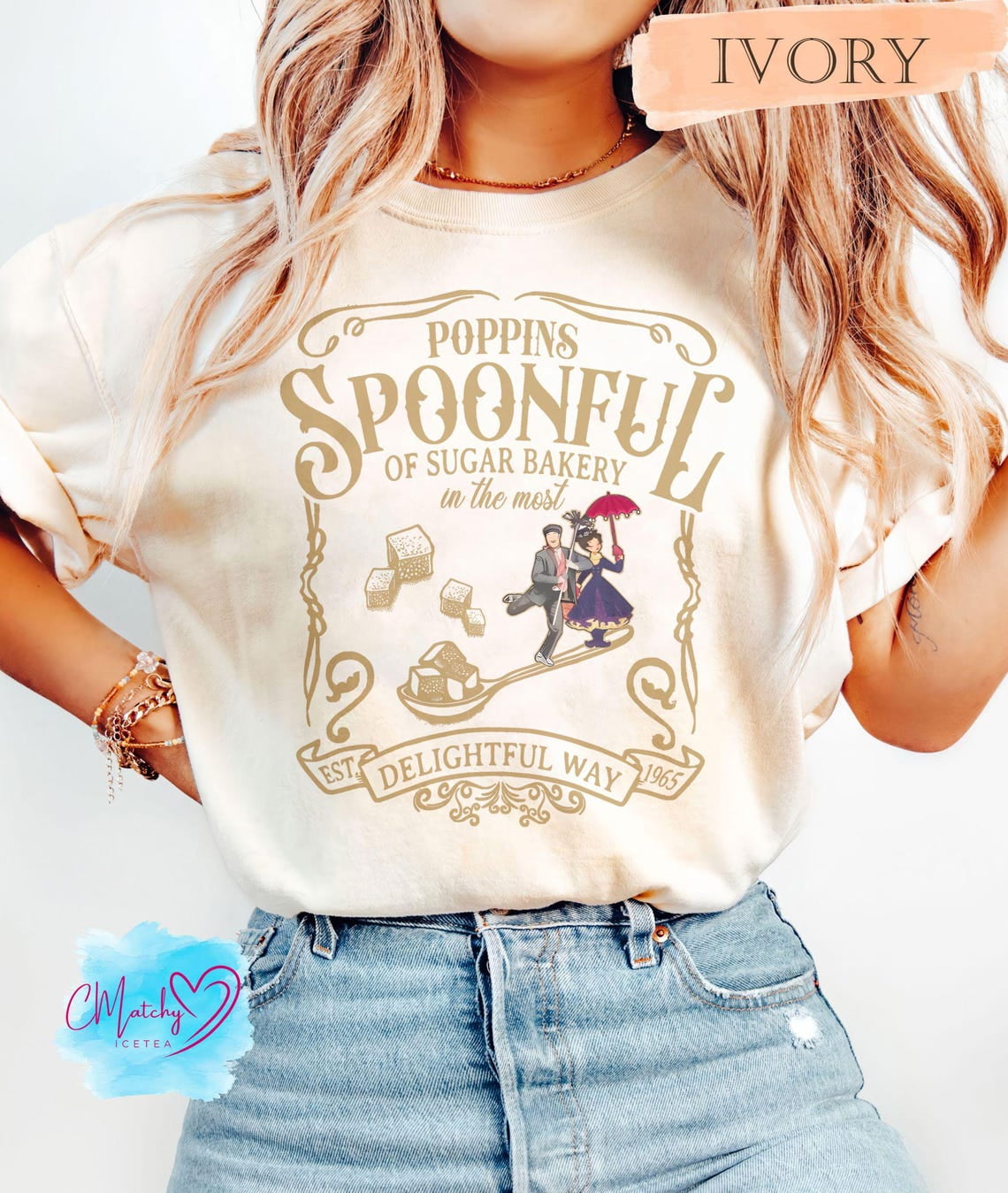 Vintage Mary Poppins Spoonful of Sugar Shirt, Disney Bakery Tee