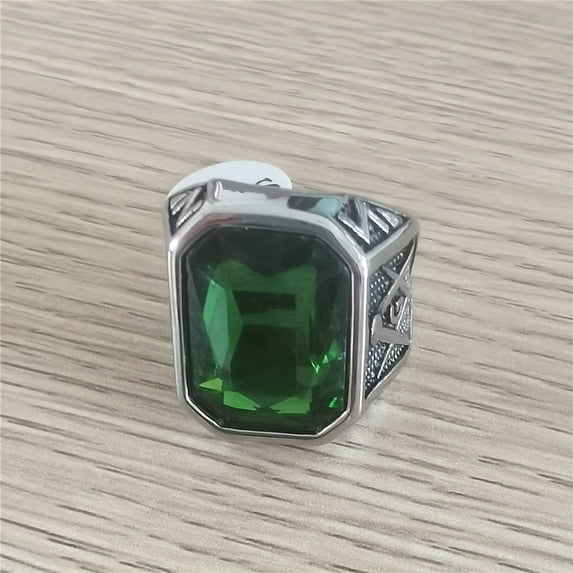 Vintage Masonic Gem Mens Titanium Steel Ring With Mixed Color Stones Sizes 8 9 10 11 12 13 Ideal Gift For Mens